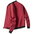 Uniforme de beisebol manga longa fino masculino, Jaqueta ciclismo à prova de vento, monocromática, zíper, casual, outono, M-4XL Importe Go Vermelho M 