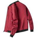 Uniforme de beisebol manga longa fino masculino, Jaqueta ciclismo à prova de vento, monocromática, zíper, casual, outono, M-4XL Importe Go Vermelho M 