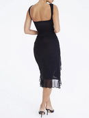 Vestido ajustado De malla sin mangas para Mujer, ropa Sexy De estética negra, ropa De calle sin espalda, Vintage, Verano Importe Go 