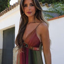 Vestido Aurora Boho com Detalhes em Pedras Gradientes Vestido Aurora Boho com Detalhes em Pedras Gradientes Importe Go 