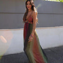 Vestido Aurora Boho com Detalhes em Pedras Gradientes Vestido Aurora Boho com Detalhes em Pedras Gradientes Importe Go 
