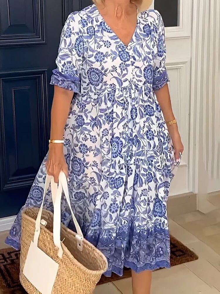 Vestido Boêmio Decote em V (COMPRE 1, LEVE 2) Roupas (Vestido 3) Importe Go 