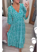 vestido floral giordano decote em v Importe Go 