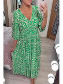 vestido floral giordano decote em v Importe Go 