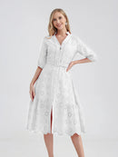 Vestido Laise com cinto Verão Importe Go Branco P 