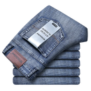 Wthinlee-Calça Jeans Stretch Casual Masculina, Calças Jeans Trabalho, Roupa de Marca Masculina Clássica, Azul, Preta, Novo, Moda Importe Go SKY BLUE 32 