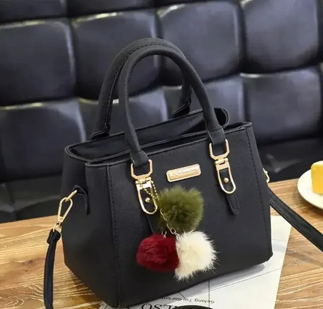 Yogodlns PU Couro Senhoras Bolsas Mulheres Bolsa Vintage Plush Tassel Messenger Bags Tote Boston Shoulder Crossbody Bag Importe Go black (Small (longest side 20-30cm)) 