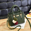 Yogodlns PU Couro Senhoras Bolsas Mulheres Bolsa Vintage Plush Tassel Messenger Bags Tote Boston Shoulder Crossbody Bag Importe Go green (Small (longest side 20-30cm)) 