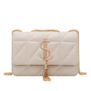 Bolsa Clássica Square bolsa009 Importe Go Branco Dourado 
