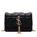 Bolsa Clássica Square bolsa009 Importe Go Preto Dourado 
