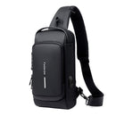 Bolsa de Ombro Antifurto com Carregamento USB - Fibra de Carbono Bolsa de Ombro Antifurto com Carregamento USB Importe Go 