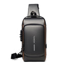 Bolsa de Ombro Antifurto com Carregamento USB - Fibra de Carbono Bolsa de Ombro Antifurto com Carregamento USB Importe Go Preto 