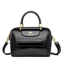 Bolsa Feminina de couro Luxo Bolsas Importe Go Preto 