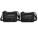 Bolsa Feminina Transversal de Couro - Compre 1 Leve 2 Bolsa Feminina Transversal de Couro - Compre 1 Leve 2 Importe Go Preto / Preto 