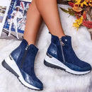Bota Feminina de Camurça Cano Curto - CozyChic Bota Feminina de Camurça Cano Curto - CozyChic Importe Go 35 Azul 
