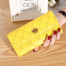 Carteira Longa Feminina Xadrez de Couro Pu Carteira Longa Feminina Xadrez Importe Go Amarelo 