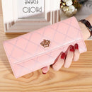 Carteira Longa Feminina Xadrez de Couro Pu Carteira Longa Feminina Xadrez Importe Go Rosa Claro 
