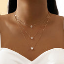 Colar Feminino De Zircão Coração Estrela Em Camadas A4 Colar Feminino De Zircão Coração Estrela Em Camadas Importe Go 1 