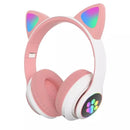 Fone de Ouvido Bluetooth LED Gato Brilhante Fone de ouvido bluetooth LED Gato Brilhante Importe Go Rosa 