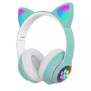 Fone de Ouvido Bluetooth LED Gato Brilhante Fone de ouvido bluetooth LED Gato Brilhante Importe Go Verde 