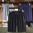 Kit com 3 Bermudas Esporte Fino em Seda Gelo 001 - 3 shorts de seda Importe Go Kit com 3 Bermudas (Azul + Cinza + Preto) PP (60 até 70kg) 