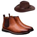Kit Embaixador - Bota de Couro + Chapéu de Brinda | Edição Gustavo Lima P20-154 Importe Go Marrom 37 P (57)