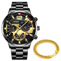 Kit Gold - Relógio + Pulseira Dourada Kit Gold - Relógio + Pulseira Dourada Importe Go Cinza/Dourado 