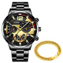 Kit Gold - Relógio + Pulseira Dourada Kit Gold - Relógio + Pulseira Dourada Importe Go Cinza/Dourado 