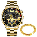 Kit Gold - Relógio + Pulseira Dourada Kit Gold - Relógio + Pulseira Dourada Importe Go Dourado/Preto 