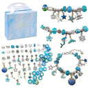 Kit Pulseiras e Berloques DIY em Prata - 64 Peças Kit Pulseiras e Berloques DIY em Prata - 64 Peças Importe Go Sereia Azul 