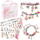 Kit Pulseiras e Berloques DIY em Prata - 64 Peças Kit Pulseiras e Berloques DIY em Prata - 64 Peças Importe Go Sereia Rosa 