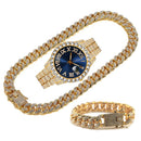 Kit Real Trapper Luxury 3 Peças (Ice Cravejado) P20-114 Importe Go Dourado/Azul 45cm 18cm