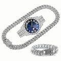 Kit Real Trapper Luxury 3 Peças (Ice Cravejado) P20-114 Importe Go Prata/Azul 45cm 18cm