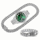 Kit Real Trapper Luxury 3 Peças (Ice Cravejado) P20-114 Importe Go Prata/Verde 45cm 18cm
