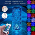 Luminária de Luxo Cristal Light - Sensível ao Toque + Controle Remoto dan - 25 Importe Go 1 UNIDADE 16 CORES 