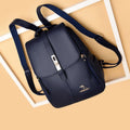 Mochila Feminina de Couro Legítimo - Infinity P4 - Infinity Importe Go Azul 