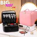Necessaire de Couro com Espelho LED e Divisões Personalizáveis + Brinde Exclusivo P18-1 Importe Go 