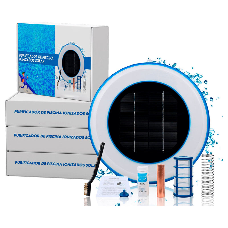 Purificador de Piscina Ionizador Solar Purificador Ionizador Solar - Sua Piscina Cristalina sem Preocupações Importe Go Até 20 Mil Litros 