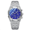 Relógio Cronógrafo Masculino Aço Inoxidável - Max Steel Relógio Max Steel - Acessórios 025 Importe Go Prata e Azul 