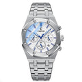 Relógio Cronógrafo Masculino Aço Inoxidável - Max Steel Relógio Max Steel - Acessórios 025 Importe Go Prata e Branco 