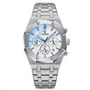 Relógio Cronógrafo Masculino Aço Inoxidável - Max Steel Relógio Max Steel - Acessórios 025 Importe Go Prata e Branco 