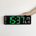 Relógio Digital de Parede com Controle Remoto e Alarme Relógio Digital de Parede com Controle Remoto e Alarme Importe Go 33cm - Verde 