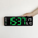 Relógio Digital de Parede com Controle Remoto e Alarme Relógio Digital de Parede com Controle Remoto e Alarme Importe Go 33cm - Verde 