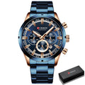 Relógio Masculino Automático - Ofertas de Inverno Relógio Masculino Automático Importe Go Azul Dourado 
