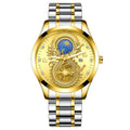 Relógio Masculino de Ouro - Dragon Gold Relógio - Relógio Dragon Gold 004 Importe Go Prata Ouro 