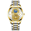 Relógio Masculino de Ouro - Dragon Gold Relógio - Relógio Dragon Gold 004 Importe Go Prata Ouro Branco 