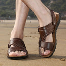 Sandália de Couro Masculina Ortopédica - Malibu Sandália de Couro - SAPATO 02 Importe Go 