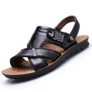 Sandália de Couro Masculina Ortopédica - Malibu Sandália de Couro - SAPATO 02 Importe Go Preto 36 