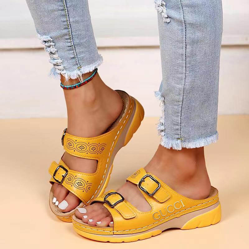 Sandália Ortopédica Confort™ - Super Estilosa e Confortável Teste I 04 Importe Go Amarelo 33 