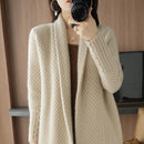 Sobretudo Tricot de Manga Longa Elegante Outono Sobretudo Tricot de Manga Longa Elegante Outono Importe Go Bege Claro P 45-55 KG 
